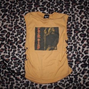 vintage jim morrison rockstar lace up muscle tee